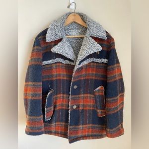 Vintage 70’s Sherpa Lined Flannel Lumberjack Jacket